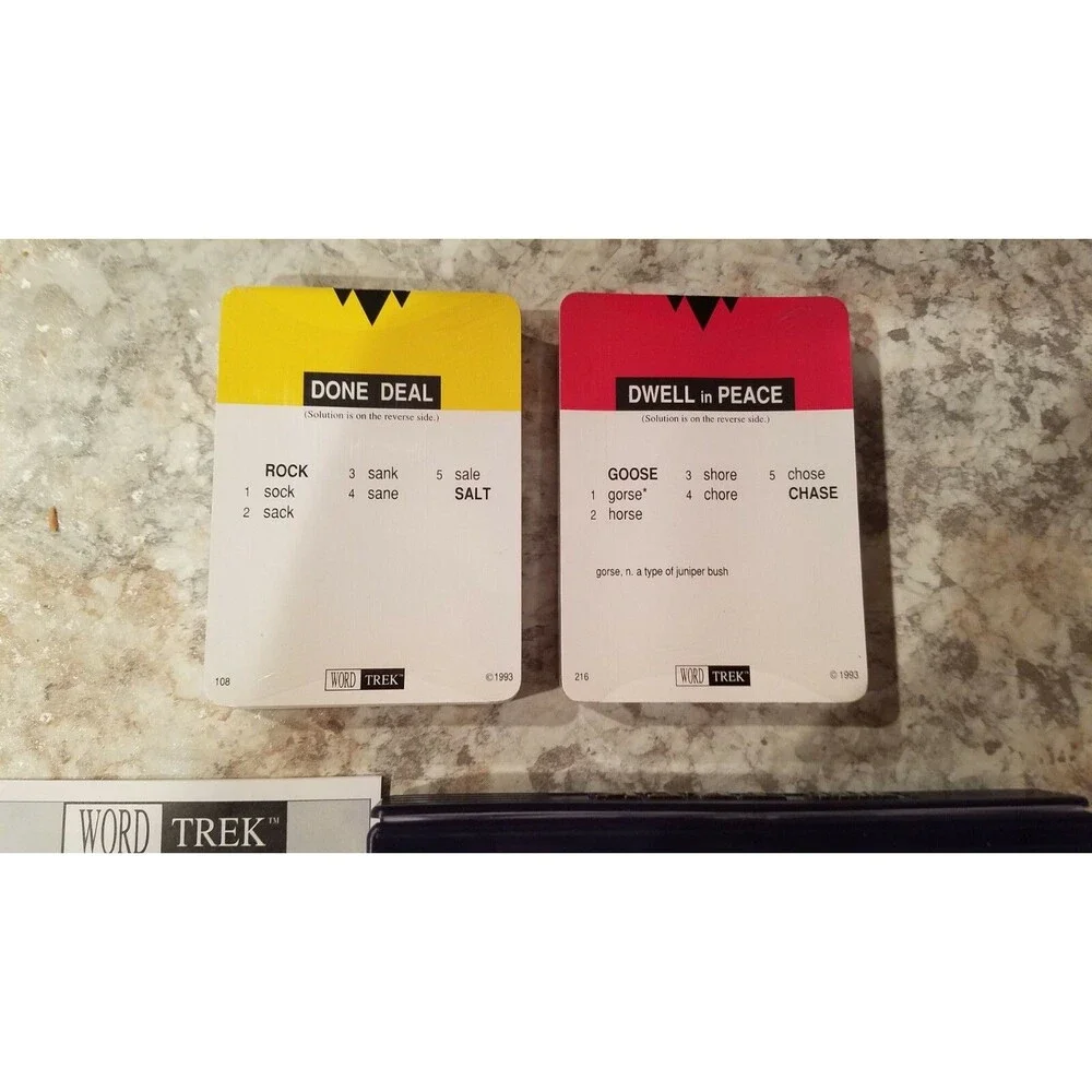 Word Trek Vintage Card Puzzle Game by Rex Games, Sealed Cards!